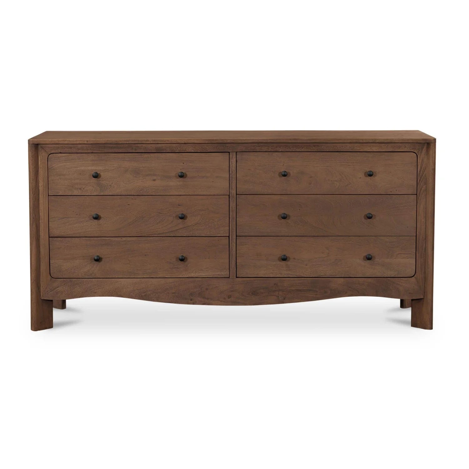 Luxury Modern Brown Acacia 6-Drawer Dresser European Style for Villa