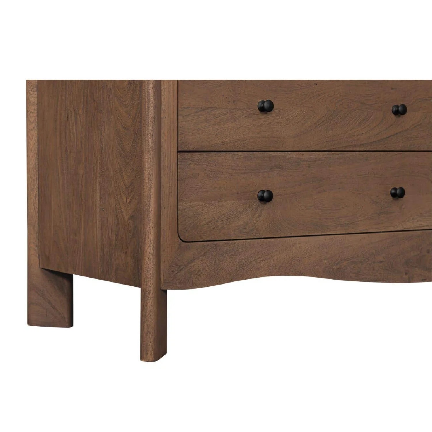 Luxury Modern Brown Acacia 6-Drawer Dresser European Style for Villa
