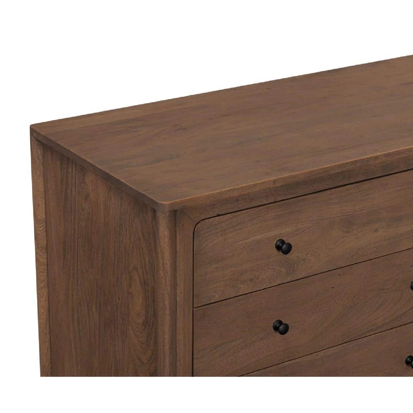 Luxury Modern Brown Acacia 6-Drawer Dresser European Style for Villa