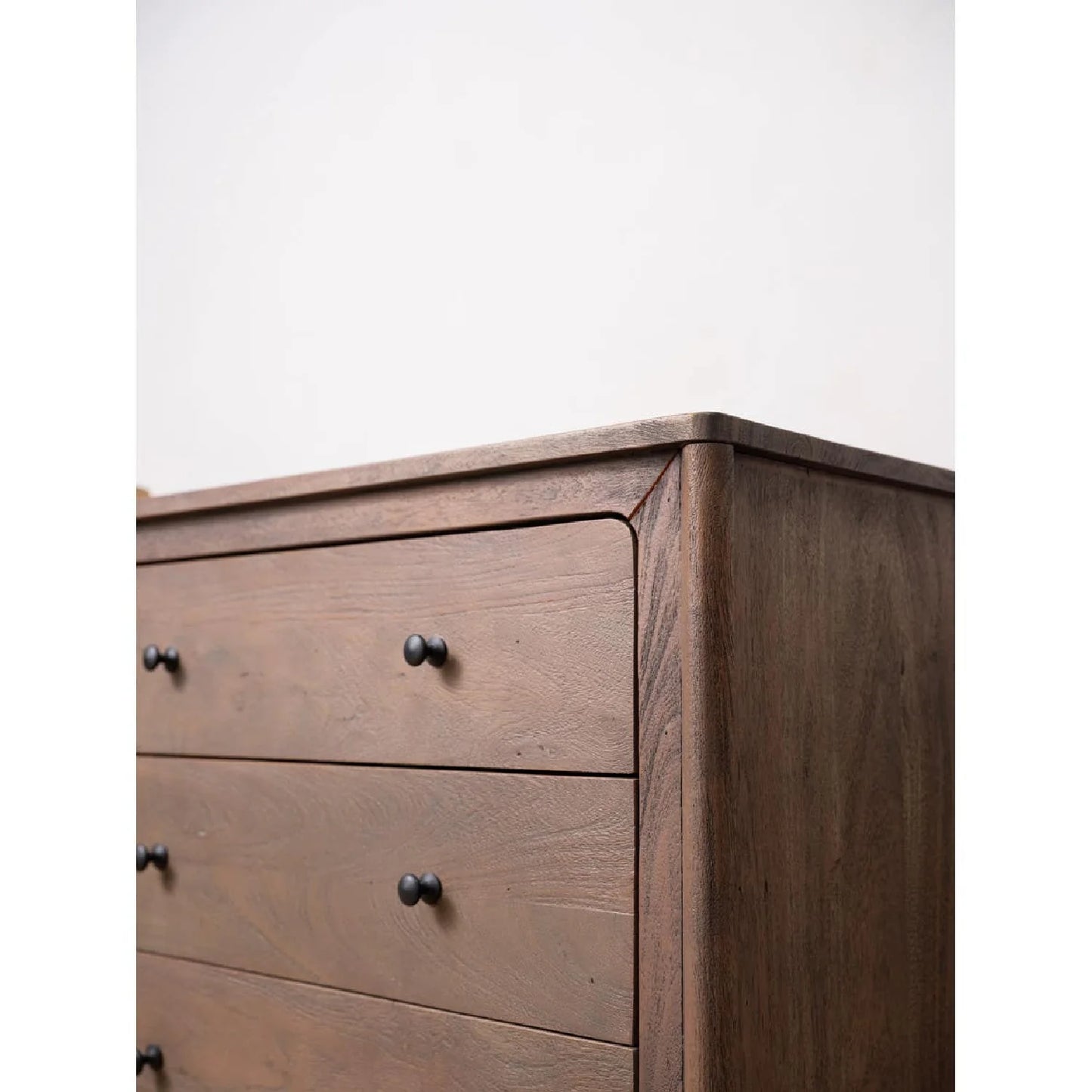 Luxury Modern Brown Acacia 6-Drawer Dresser European Style for Villa