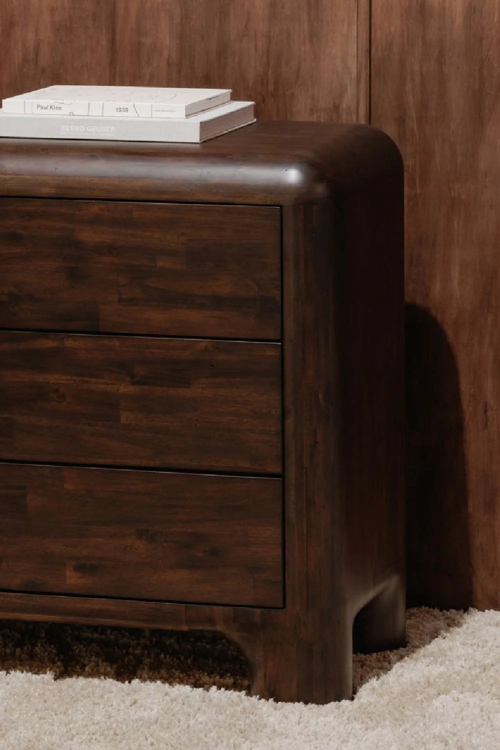 Luxury Modern Brown Acacia 6-Drawer Dresser European Style for Villa