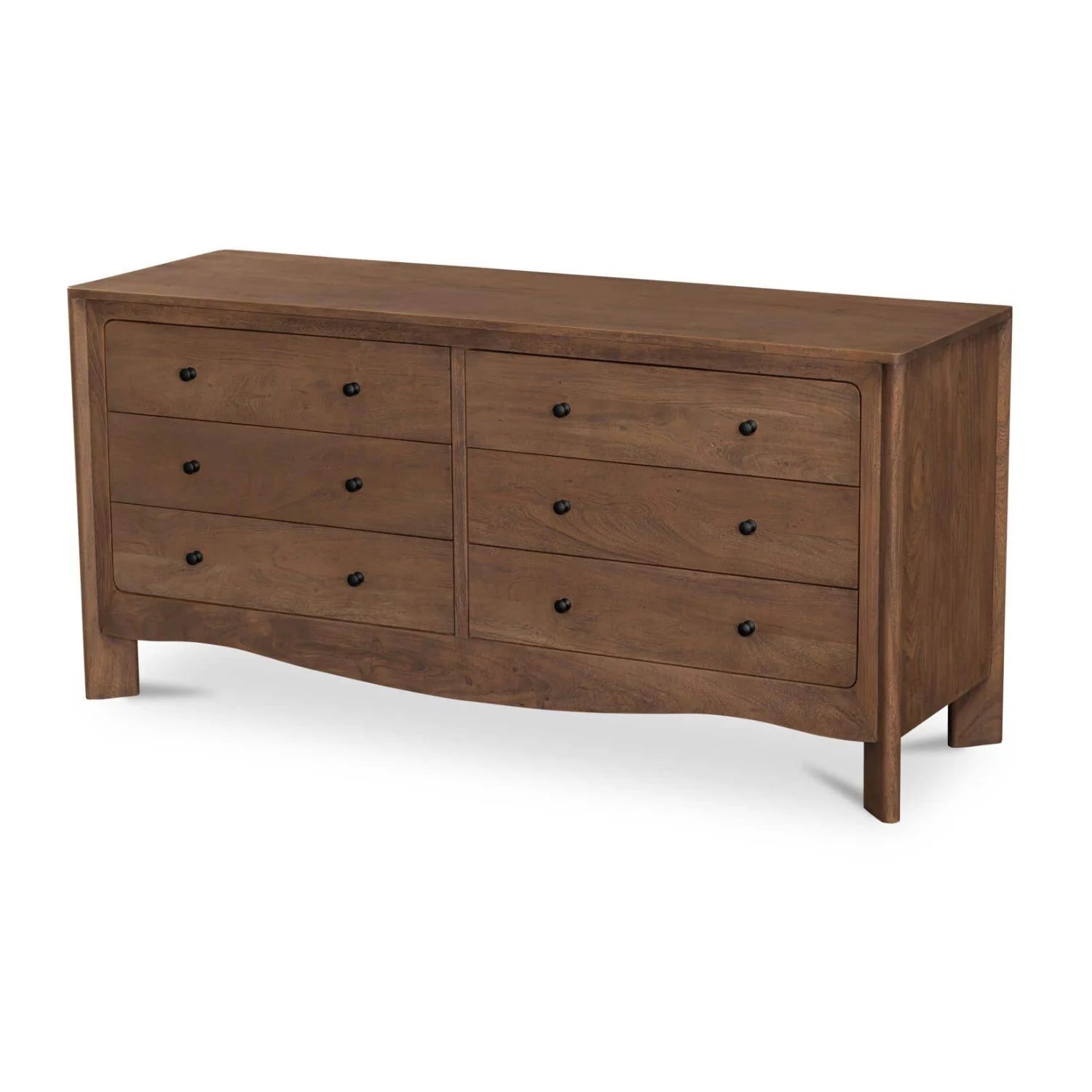 Luxury Modern Brown Acacia 6-Drawer Dresser European Style for Villa