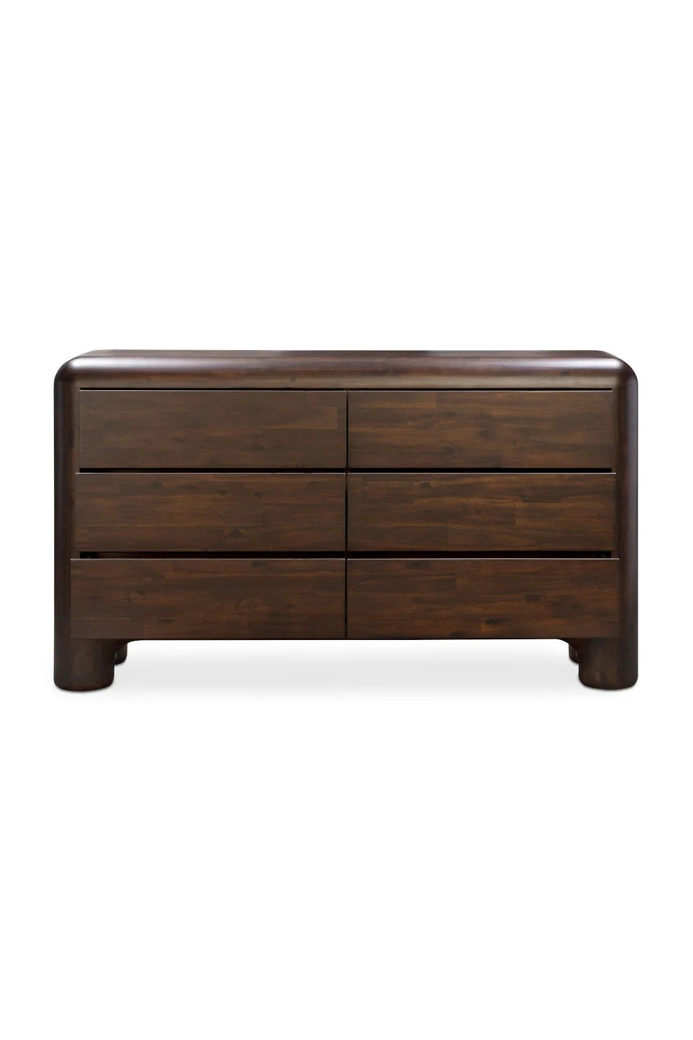 Luxury Modern Brown Acacia 6-Drawer Dresser European Style for Villa