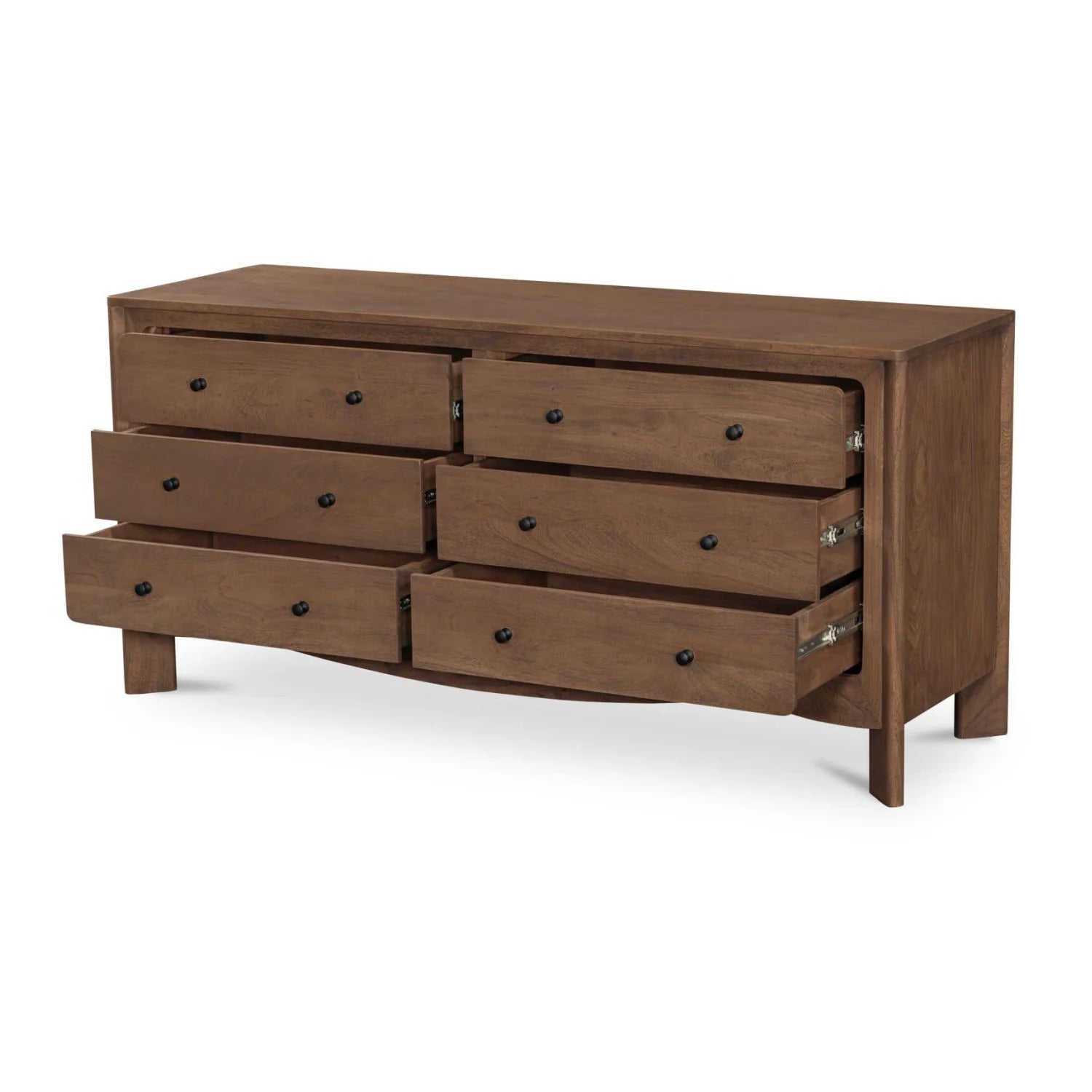 Luxury Modern Brown Acacia 6-Drawer Dresser European Style for Villa
