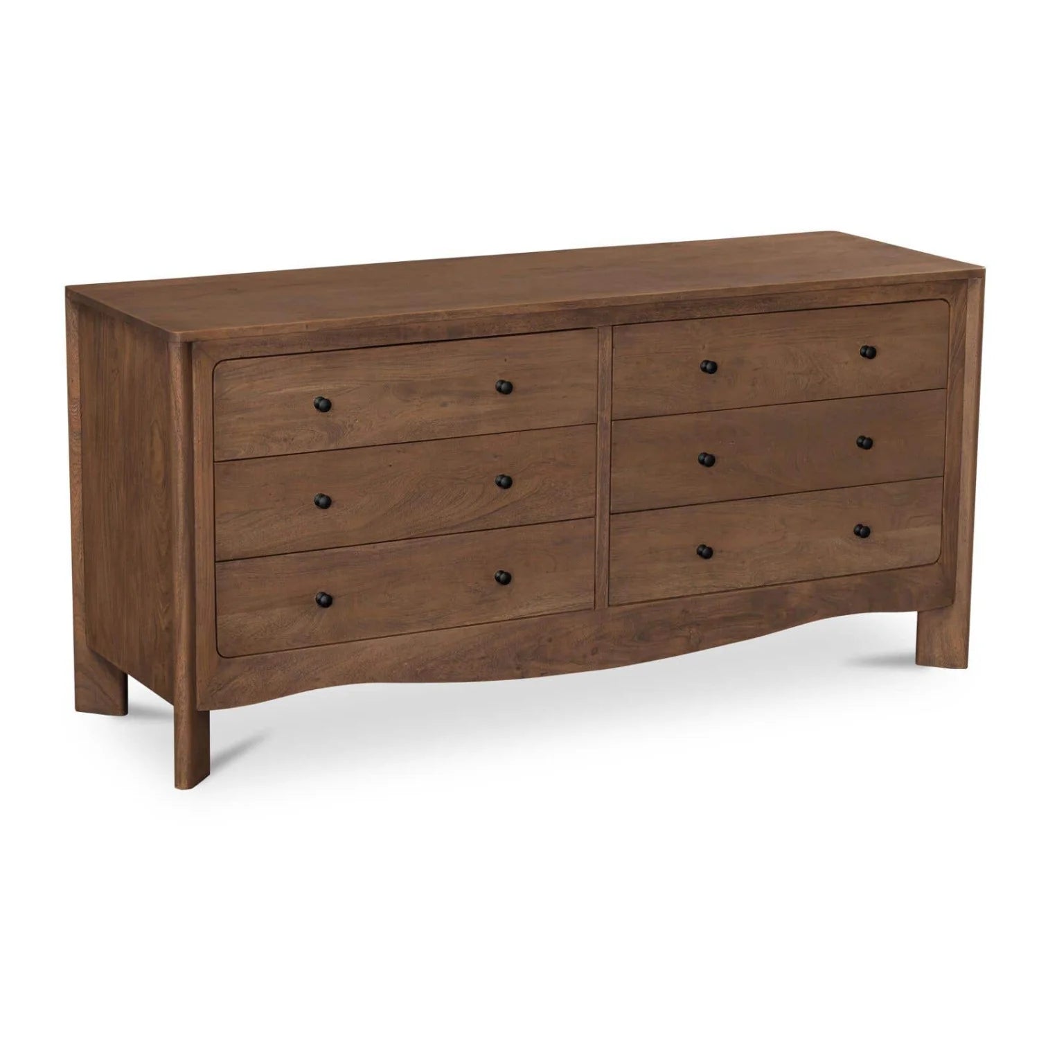 Luxury Modern Brown Acacia 6-Drawer Dresser European Style for Villa