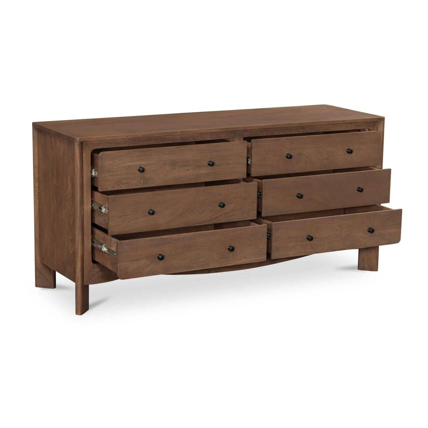 Luxury Modern Brown Acacia 6-Drawer Dresser European Style for Villa