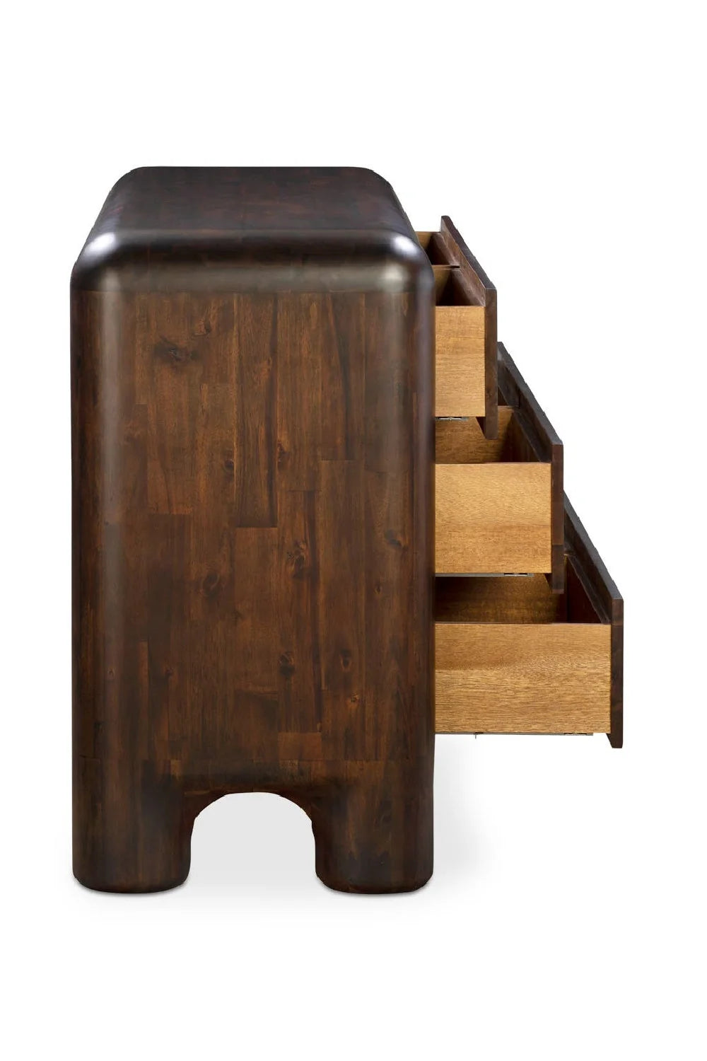 Luxury Modern Brown Acacia 6-Drawer Dresser European Style for Villa