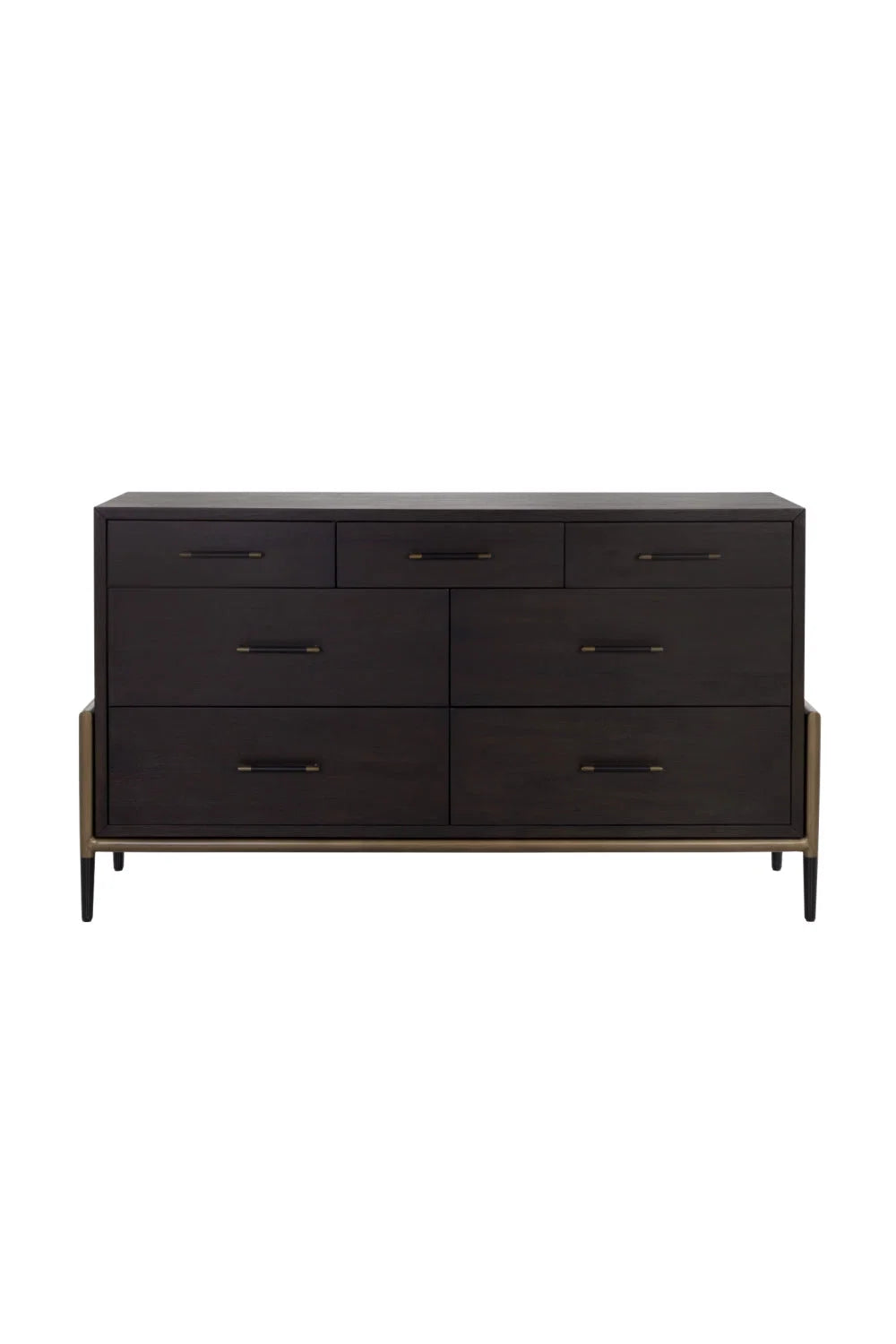 Luxury Modern Brown Acacia 7-Drawer Dresser European Style for Villa