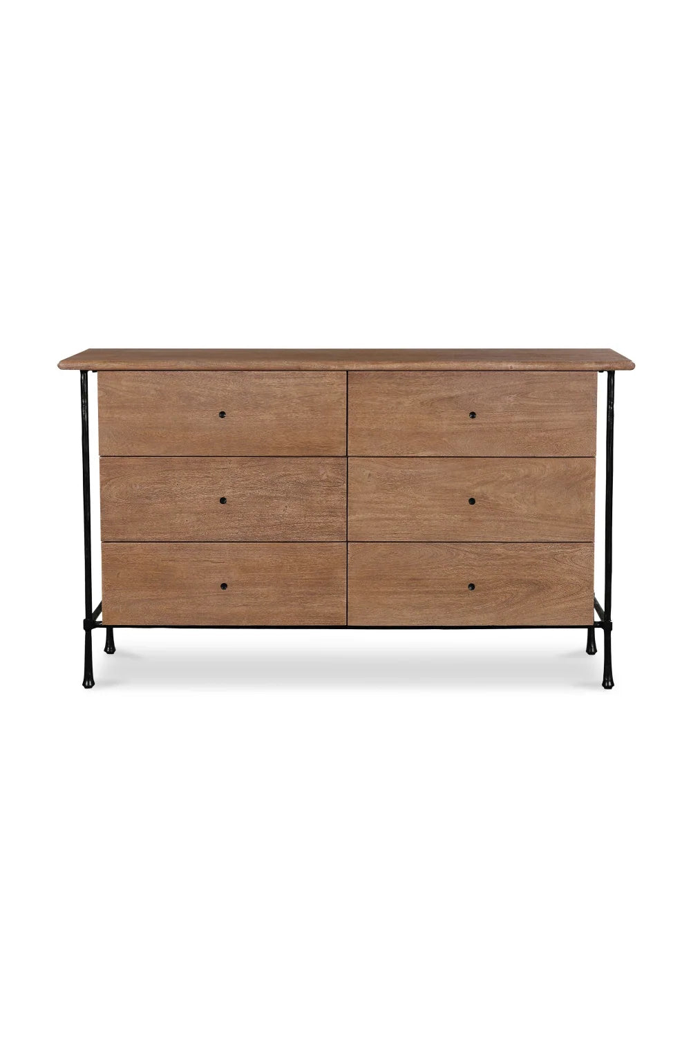 Luxury Modern Brown Acacia Wood 6-Drawer Dresser European Style for Villa