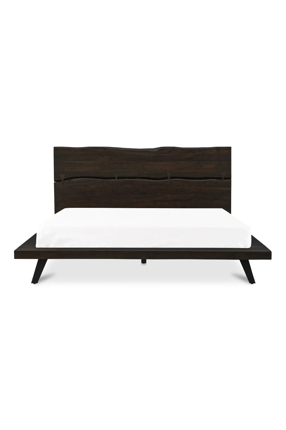 Luxury Modern Brown Acacia Wood Bed European Style for Villa