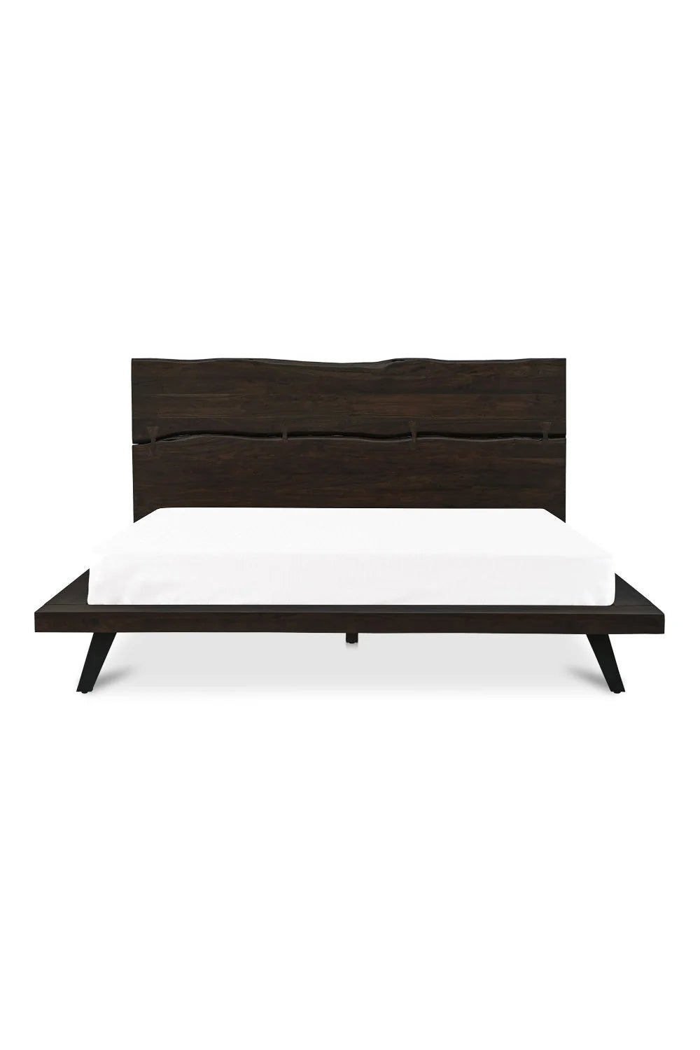 Luxury Modern Brown Acacia Wood Bed European Style for Villa