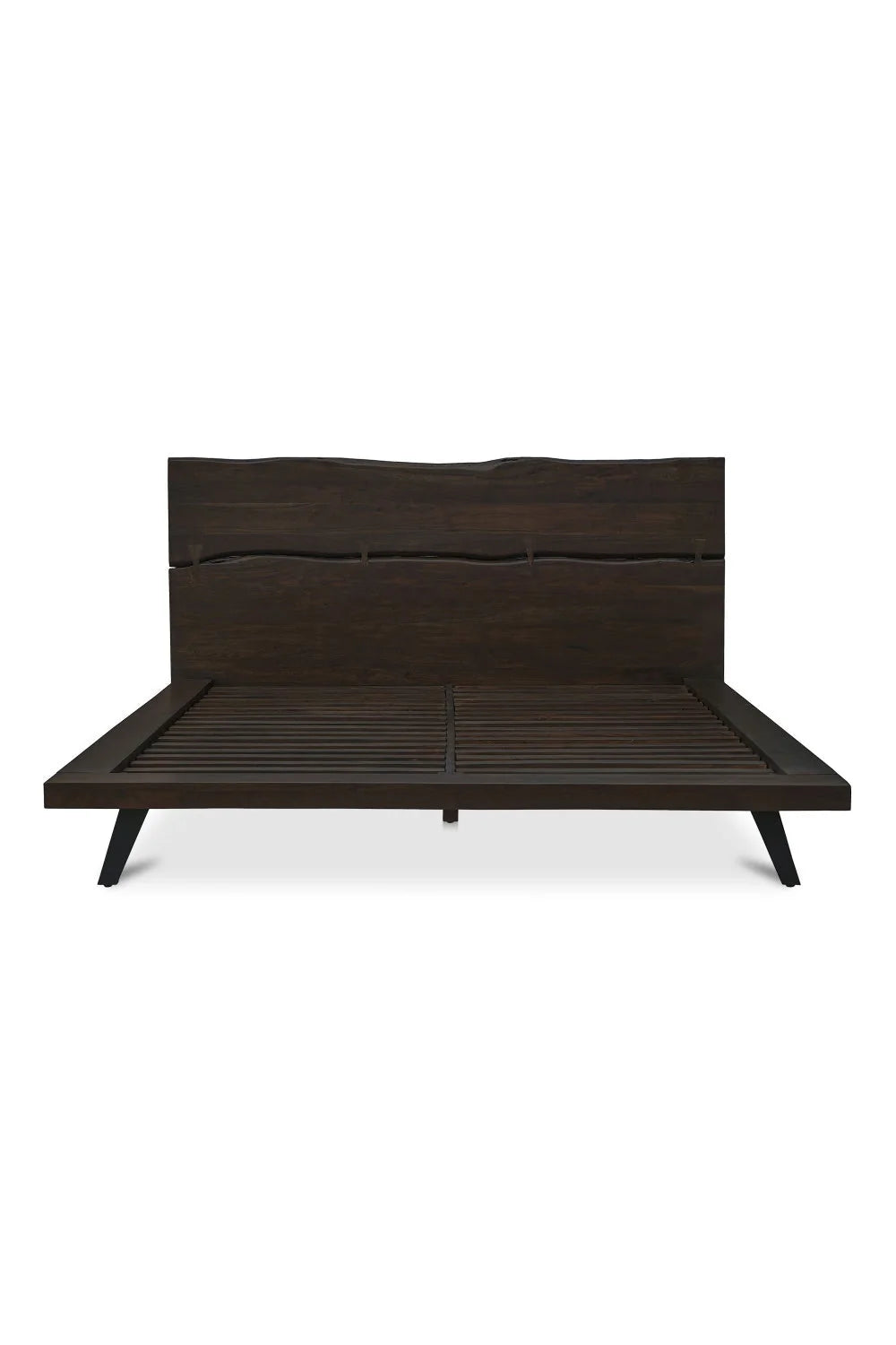 Luxury Modern Brown Acacia Wood Bed European Style for Villa