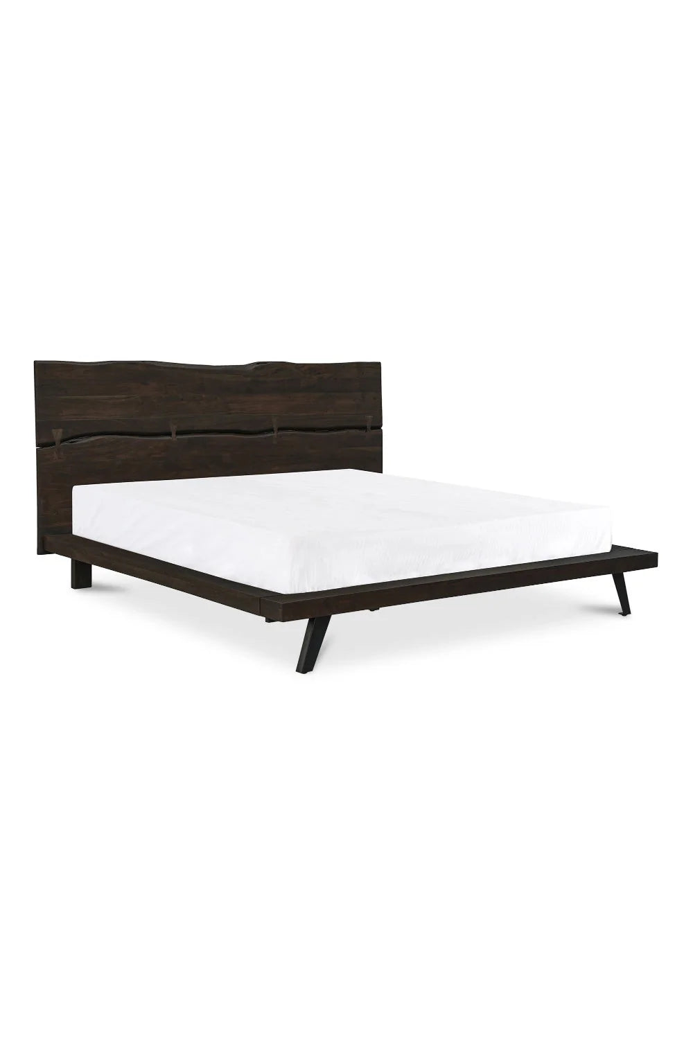 Luxury Modern Brown Acacia Wood Bed European Style for Villa
