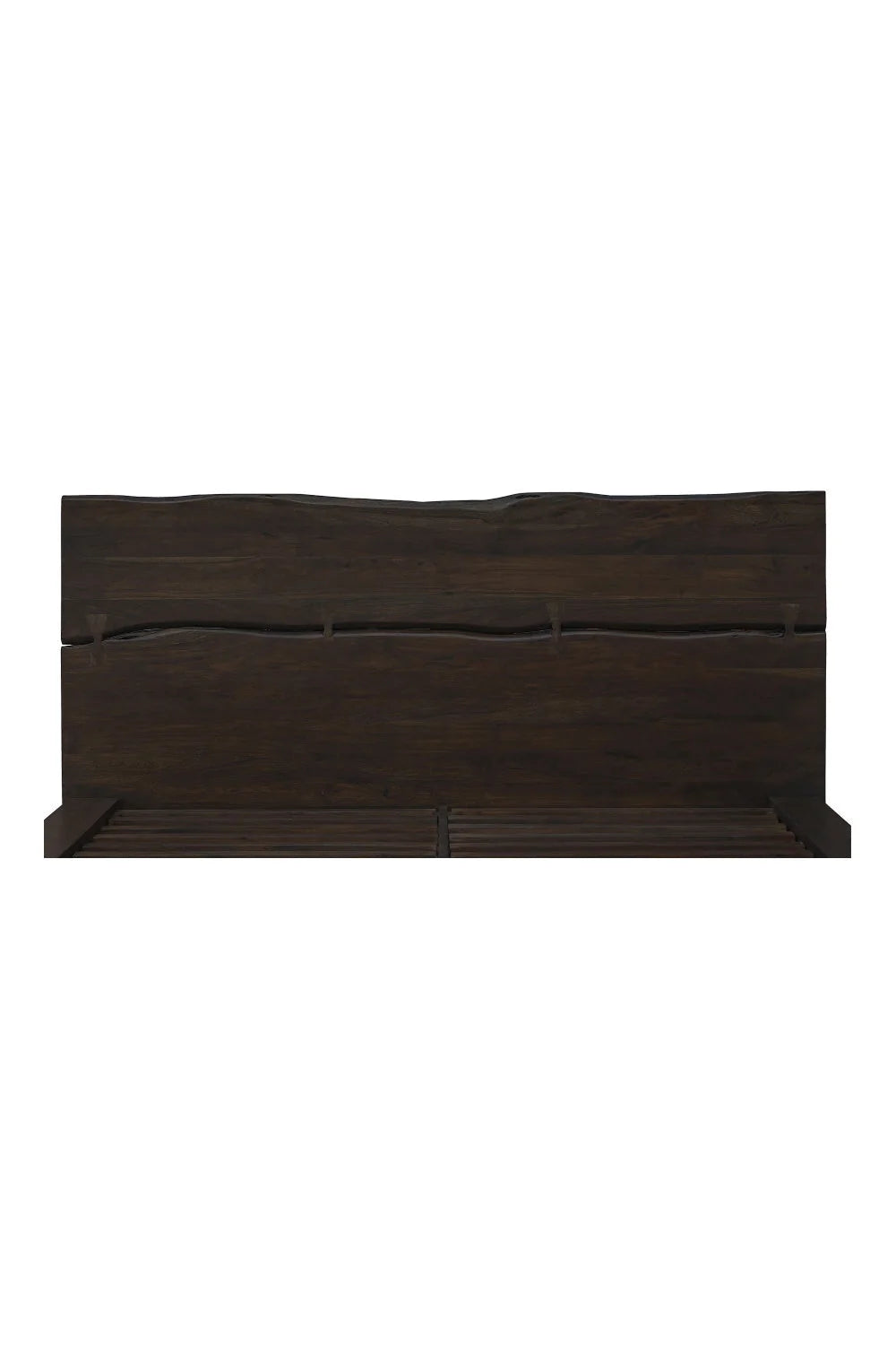 Luxury Modern Brown Acacia Wood Bed European Style for Villa