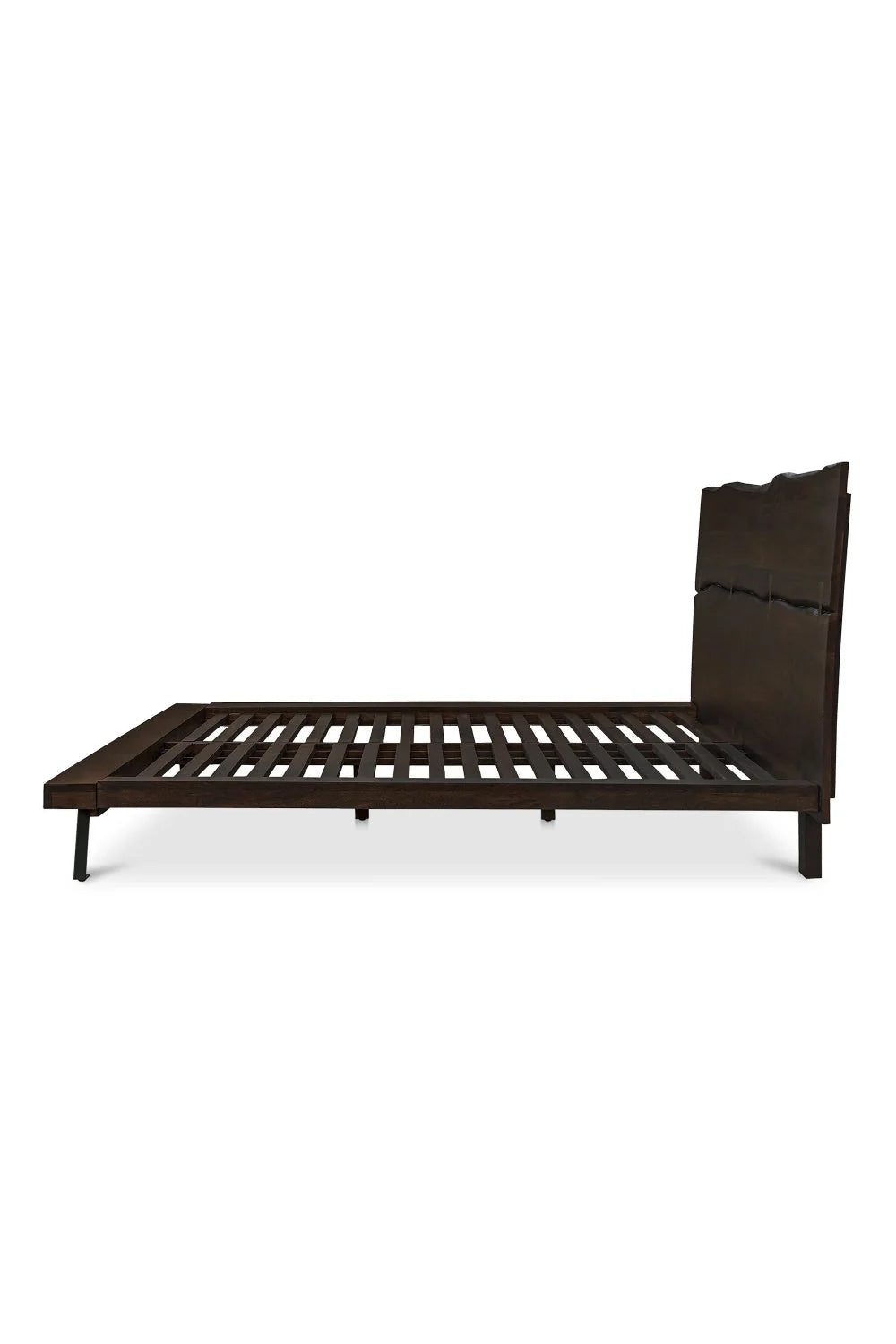 Luxury Modern Brown Acacia Wood Bed European Style for Villa