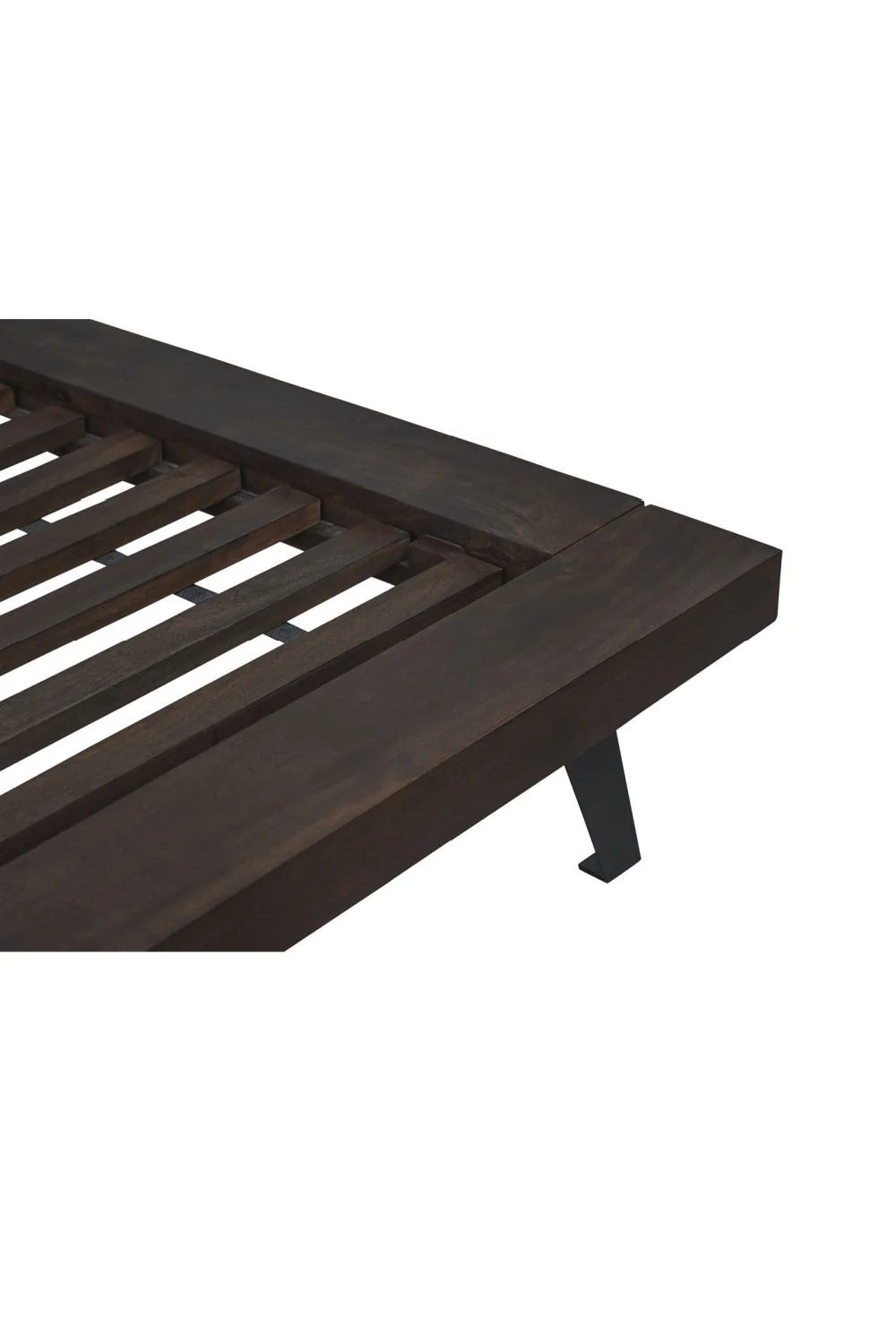 Luxury Modern Brown Acacia Wood Bed European Style for Villa