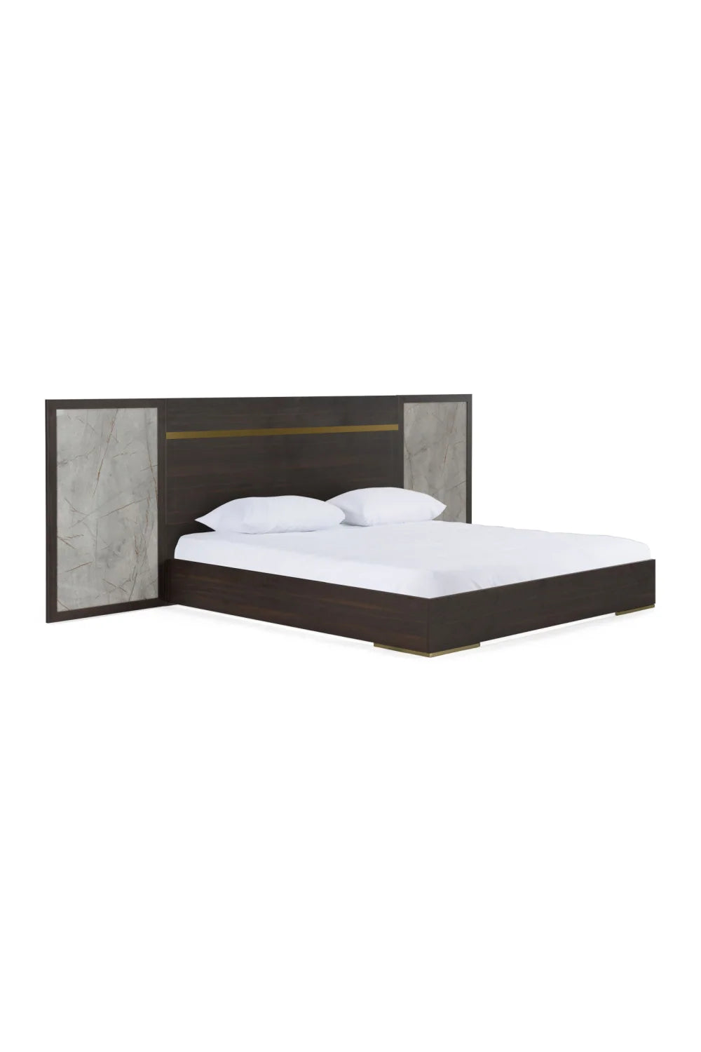 Luxury Modern Brown Eucalyptus Bed European Style for Villa