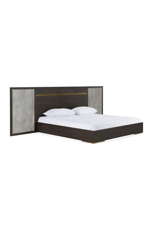 Luxury Modern Brown Eucalyptus Bed European Style for Villa