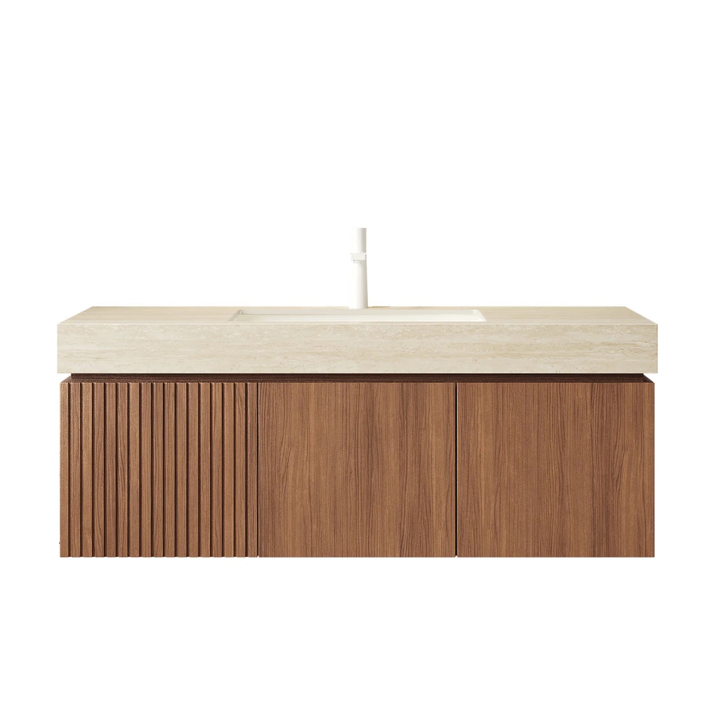 Luxury Modern Brown Floating Vanity Storage Cabinet European Style for Villa