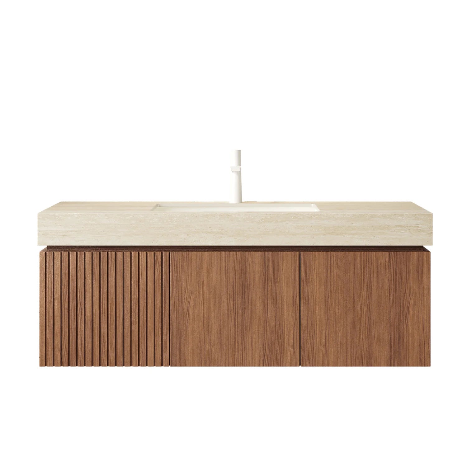 Luxury Modern Brown Floating Vanity Storage Cabinet European Style for Villa