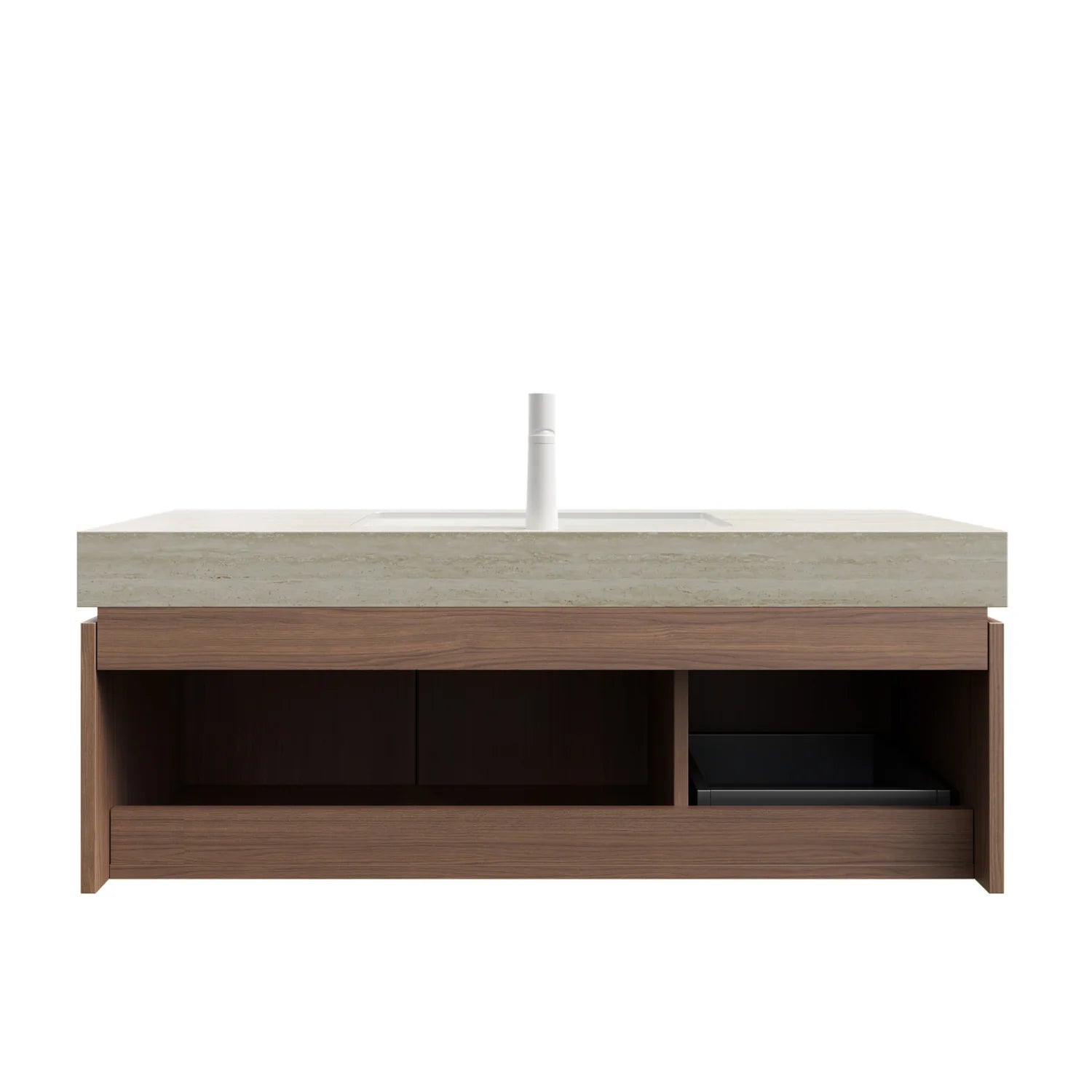 Luxury Modern Brown Floating Vanity Storage Cabinet European Style for Villa