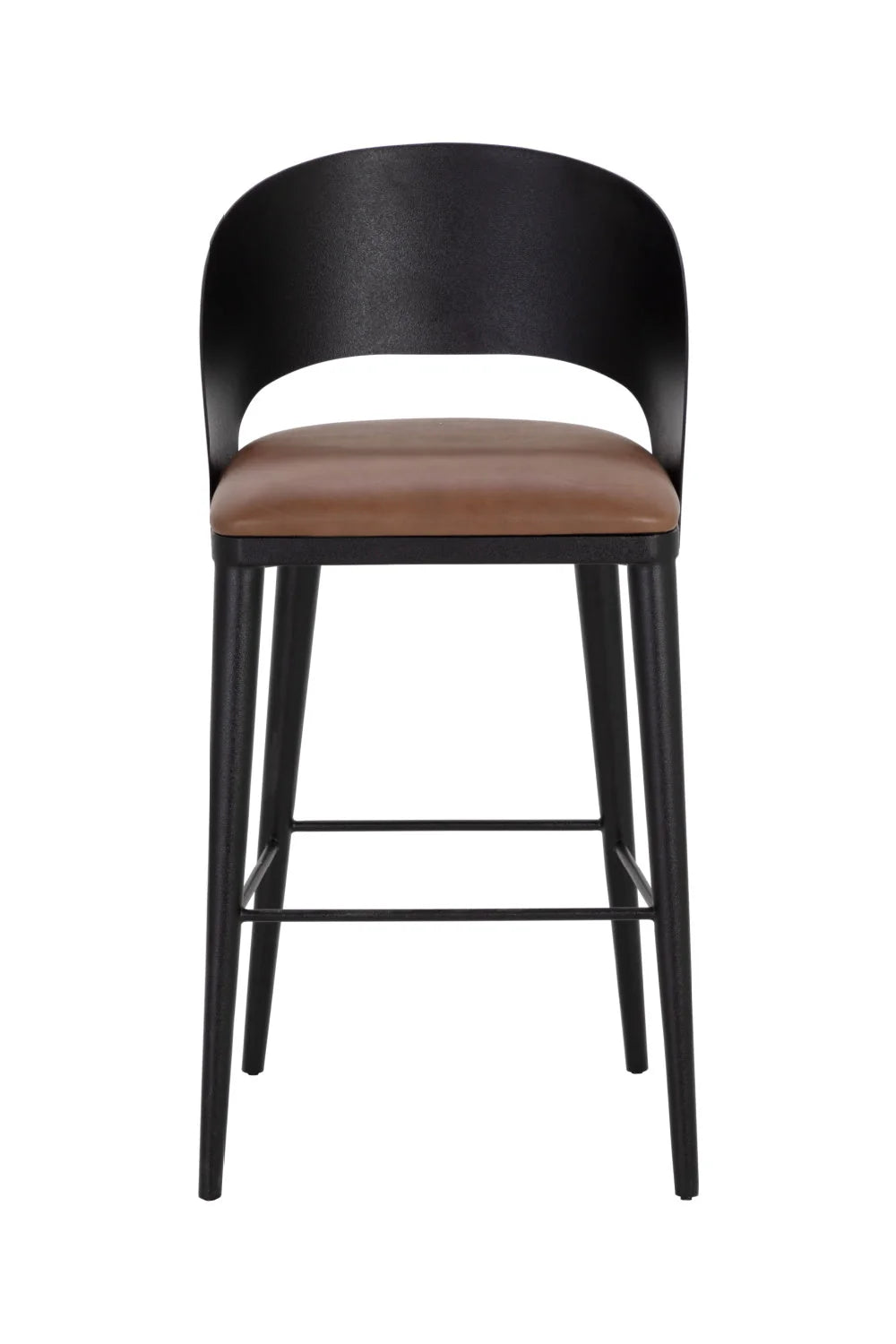 Luxury Modern Brown Leather Bar Stool European Style for Villa