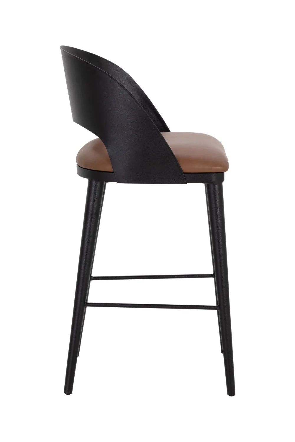 Luxury Modern Brown Leather Bar Stool European Style for Villa