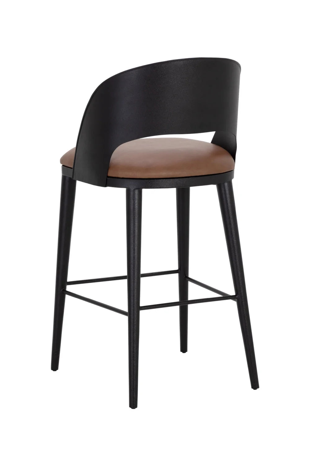 Luxury Modern Brown Leather Bar Stool European Style for Villa