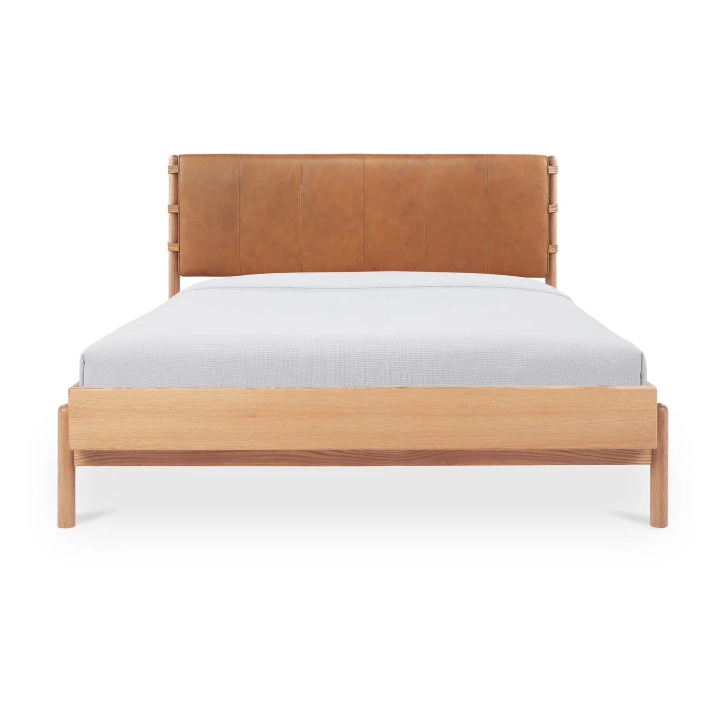 Luxury Modern Brown Leather Bed European Style for Villa