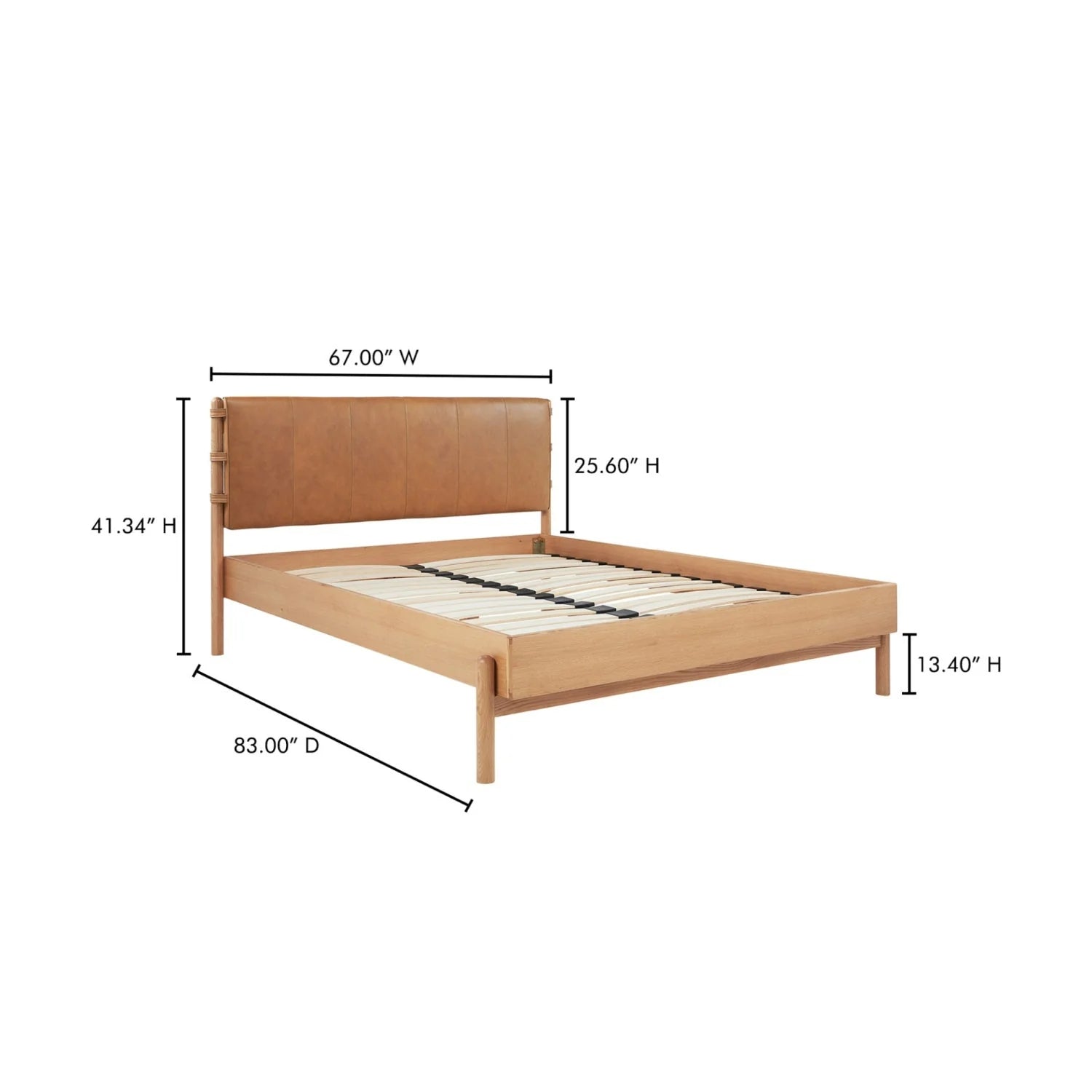 Luxury Modern Brown Leather Bed European Style for Villa