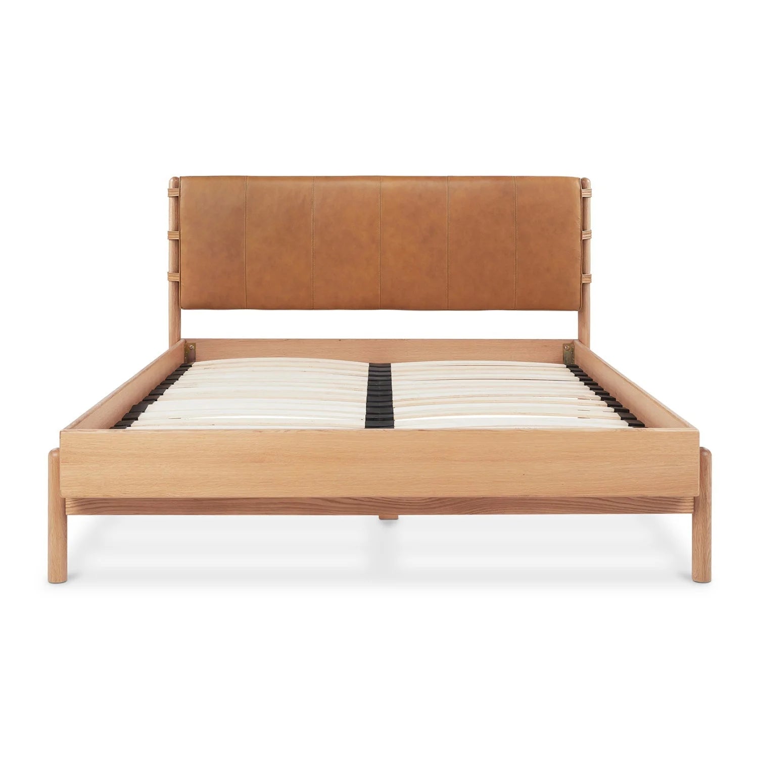 Luxury Modern Brown Leather Bed European Style for Villa