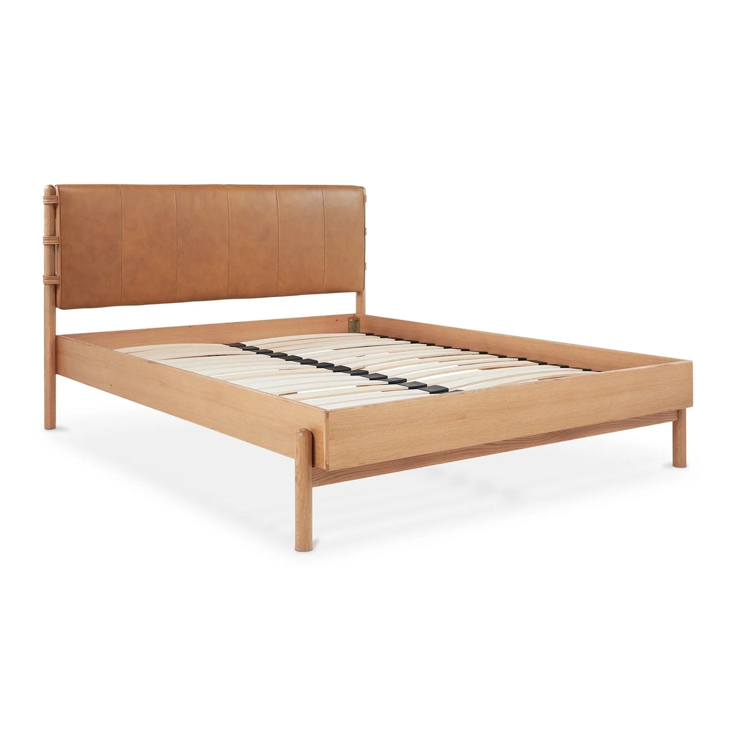 Luxury Modern Brown Leather Bed European Style for Villa