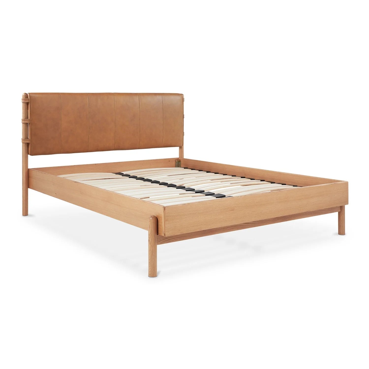 Luxury Modern Brown Leather Bed European Style for Villa