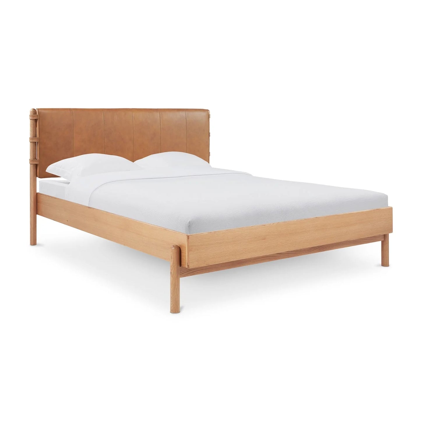 Luxury Modern Brown Leather Bed European Style for Villa