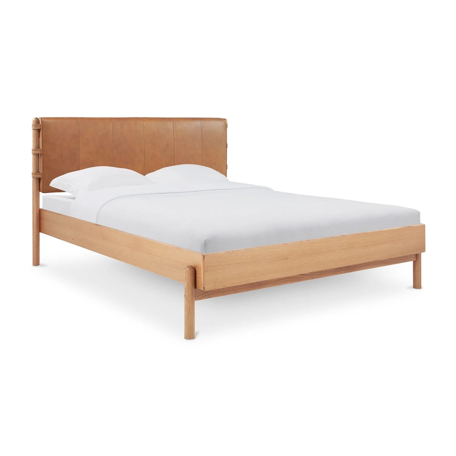 Luxury Modern Brown Leather Bed European Style for Villa