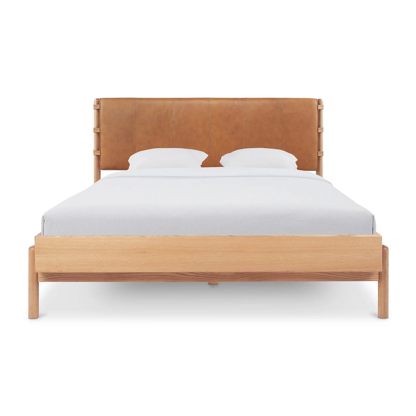 Luxury Modern Brown Leather Bed European Style for Villa