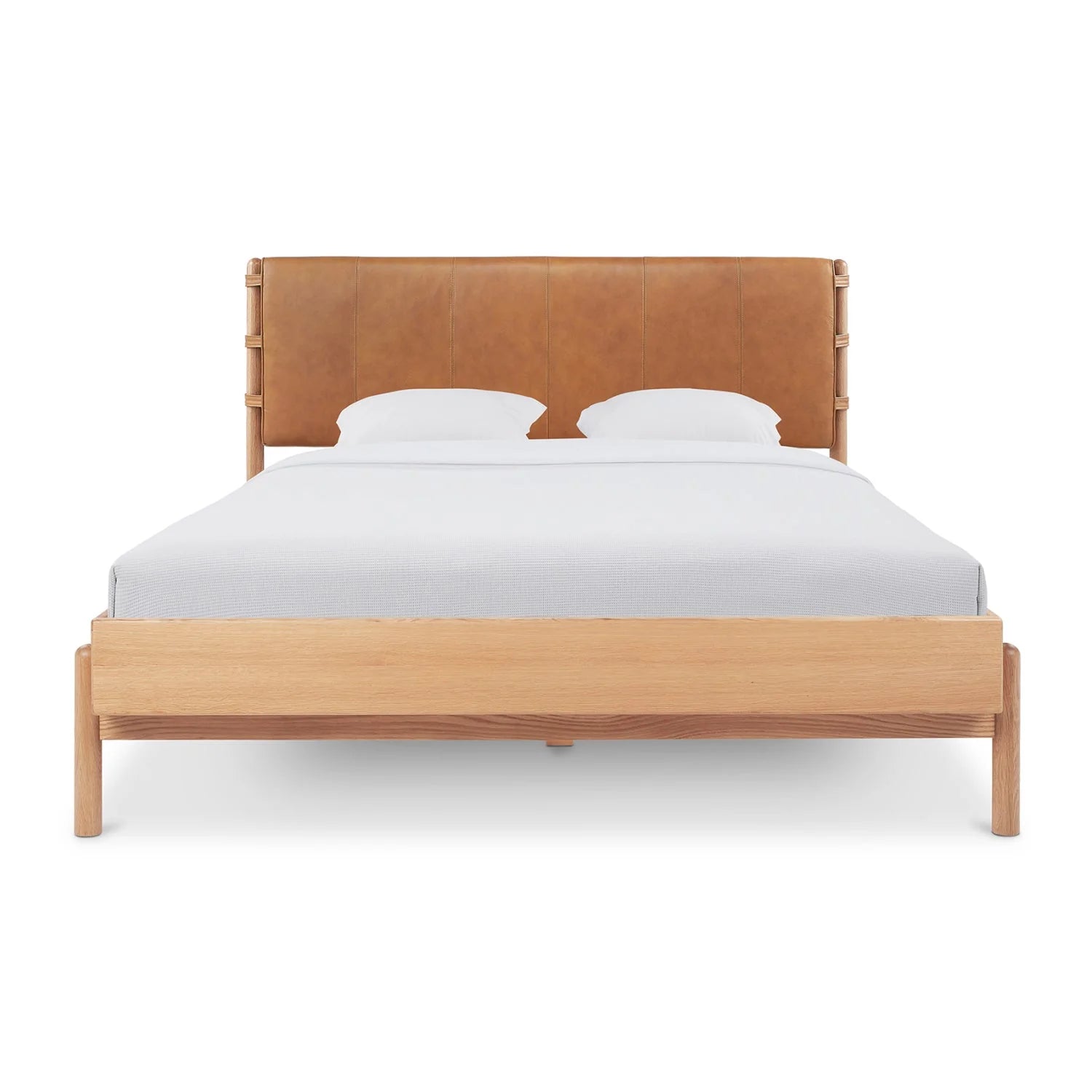 Luxury Modern Brown Leather Bed European Style for Villa
