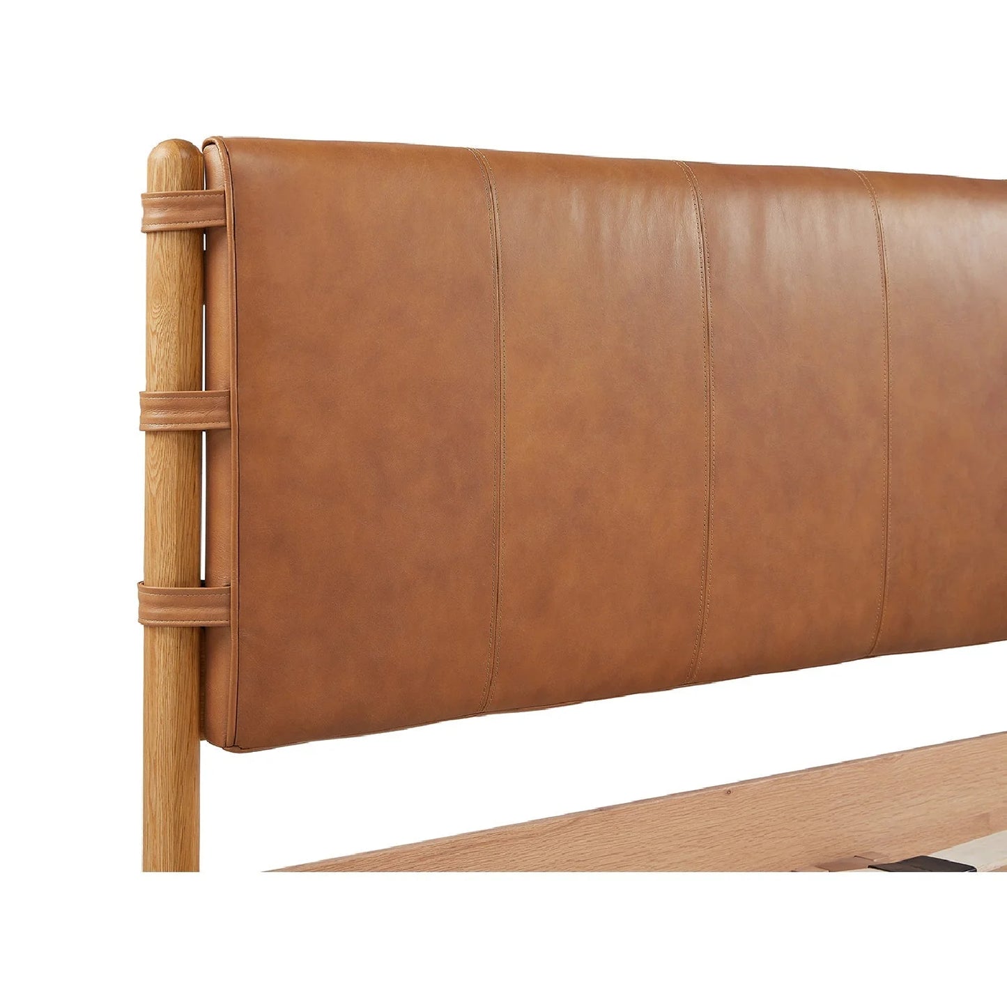 Luxury Modern Brown Leather Bed European Style for Villa