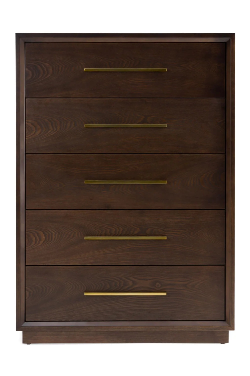 Luxury Modern Brown Oak 5-Drawer Chest European Style for Villa