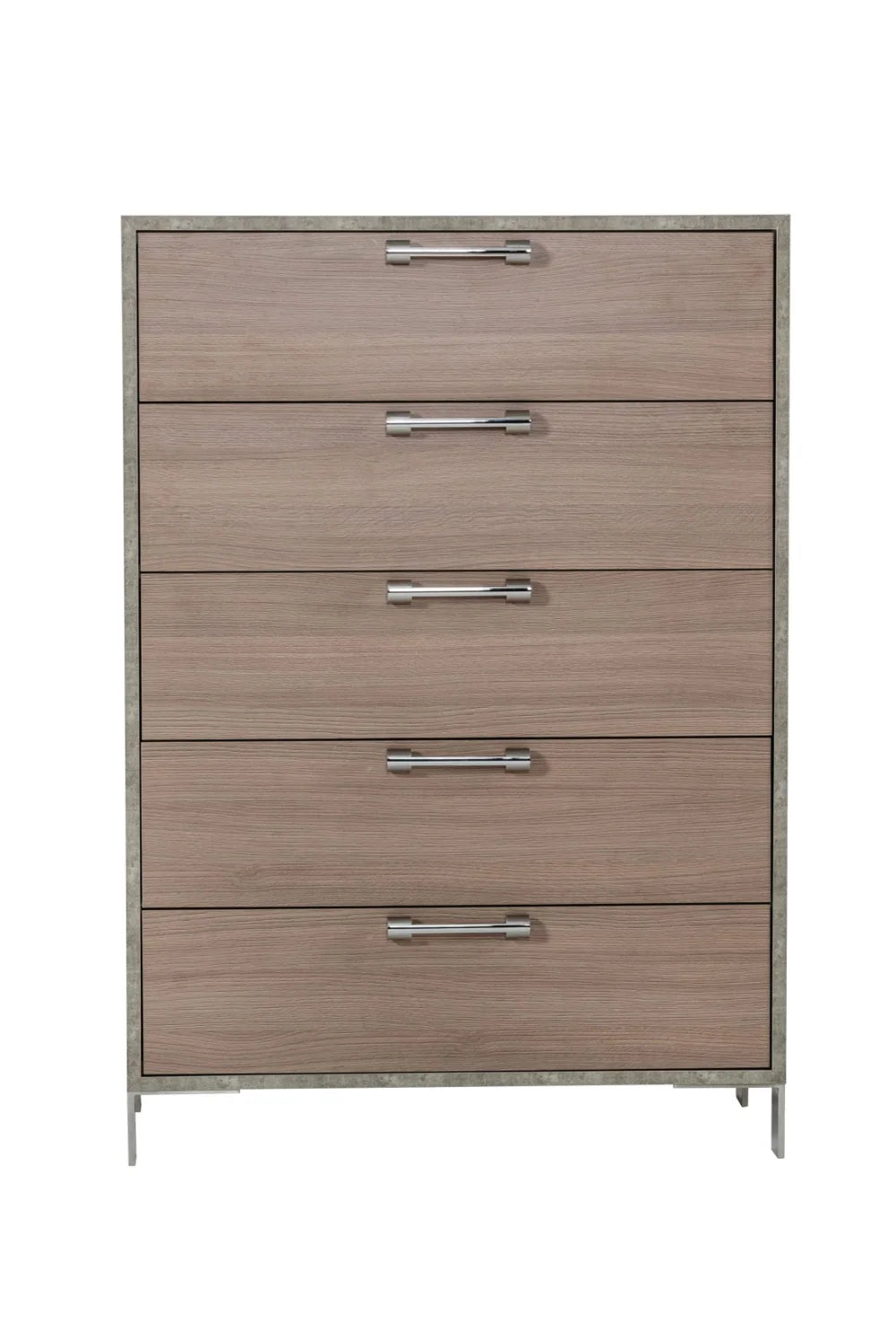 Luxury Modern Brown Oak 5-Drawer Chest European Style for Villa