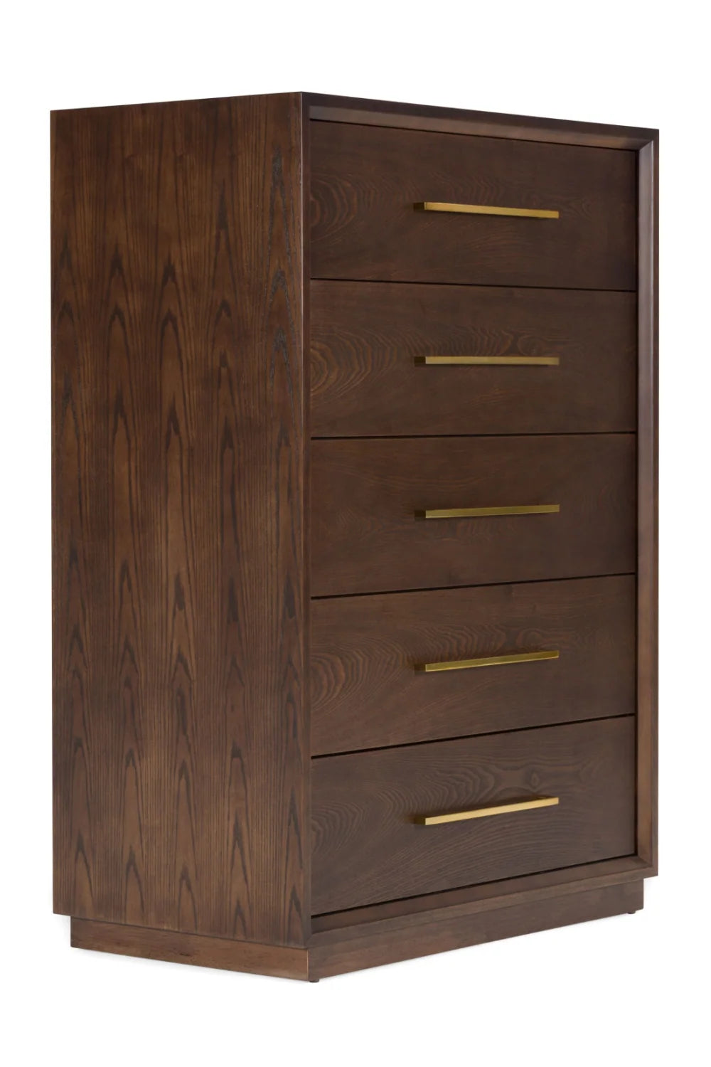 Luxury Modern Brown Oak 5-Drawer Chest European Style for Villa