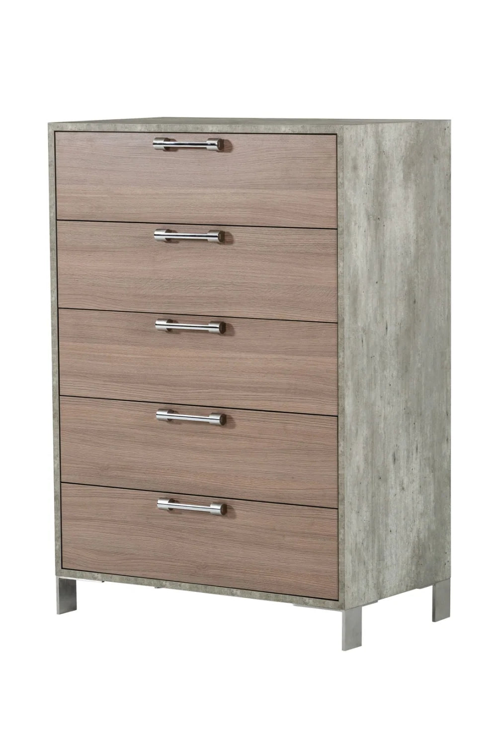 Luxury Modern Brown Oak 5-Drawer Chest European Style for Villa