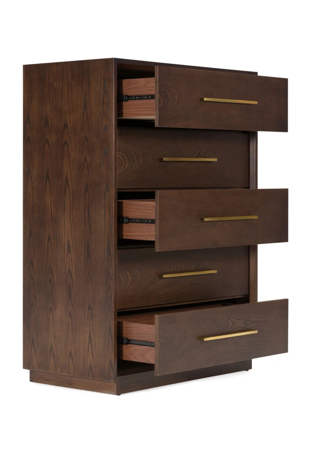 Luxury Modern Brown Oak 5-Drawer Chest European Style for Villa