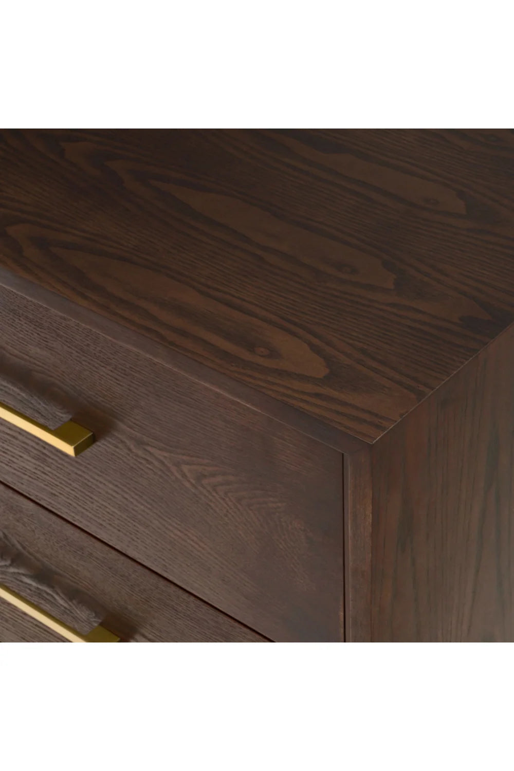 Luxury Modern Brown Oak 5-Drawer Chest European Style for Villa