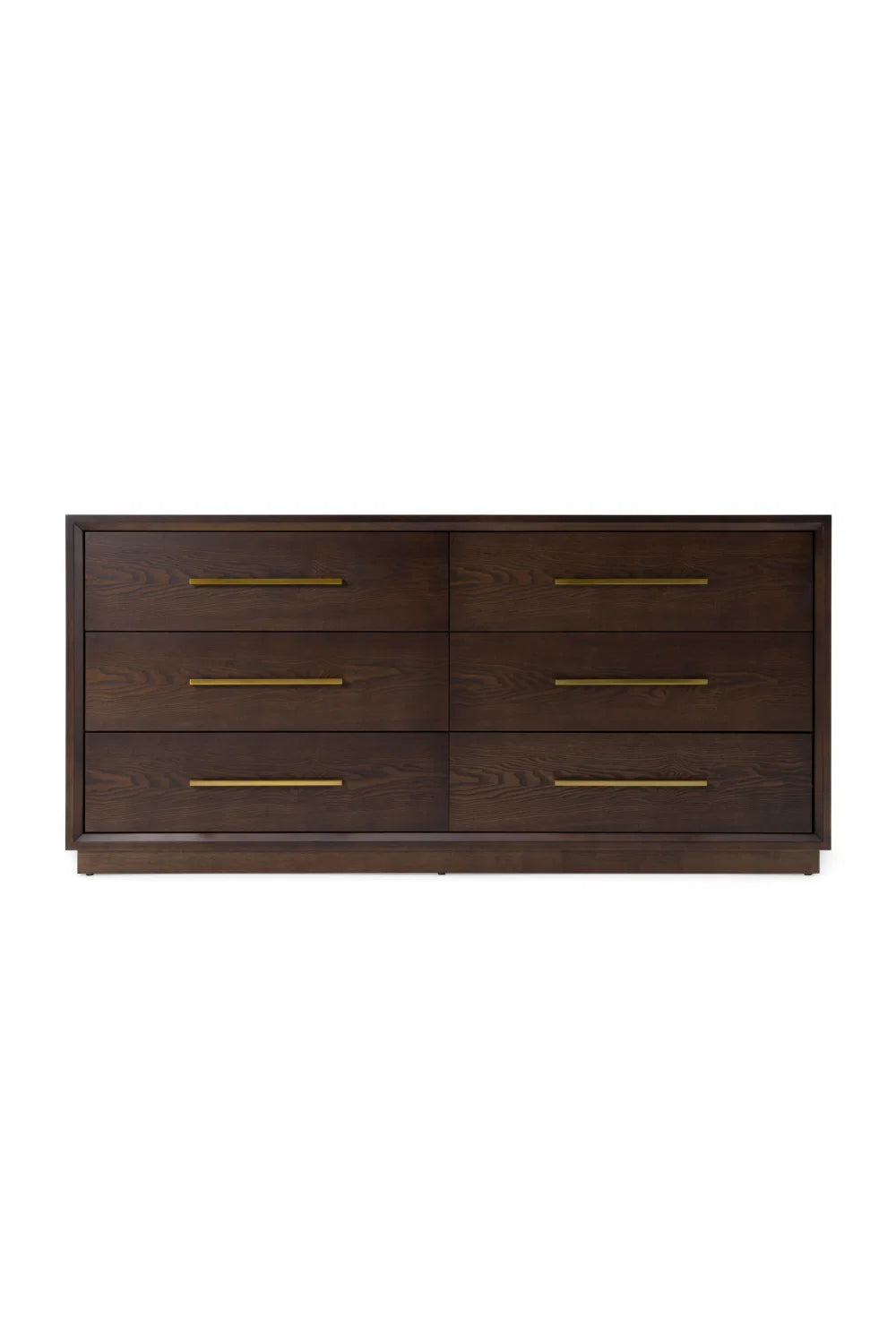 Luxury Modern Brown Oak 6-Drawer Dresser European Style for Villa