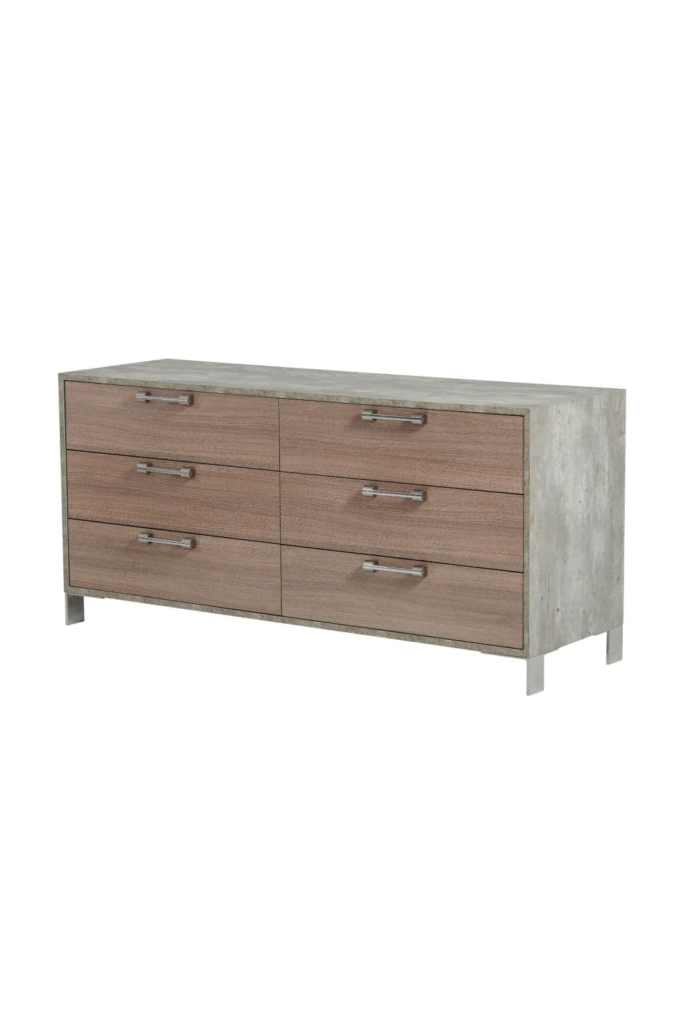 Luxury Modern Brown Oak 6-Drawer Dresser European Style for Villa