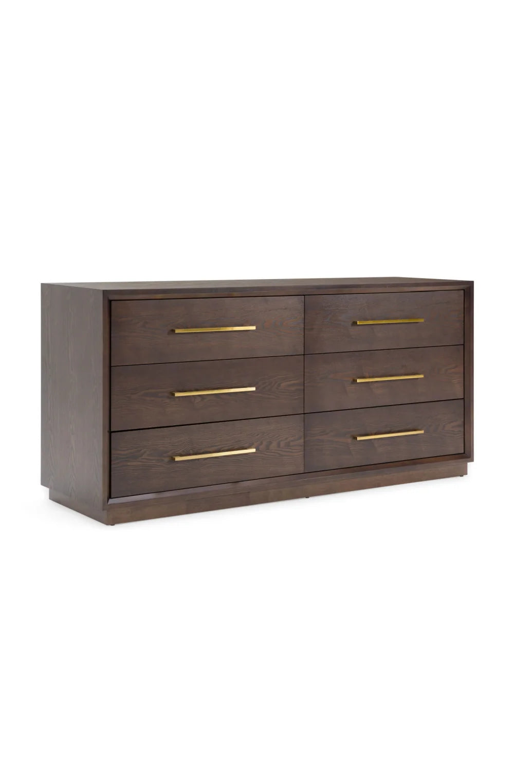 Luxury Modern Brown Oak 6-Drawer Dresser European Style for Villa