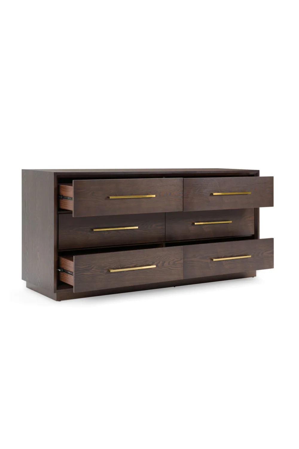 Luxury Modern Brown Oak 6-Drawer Dresser European Style for Villa