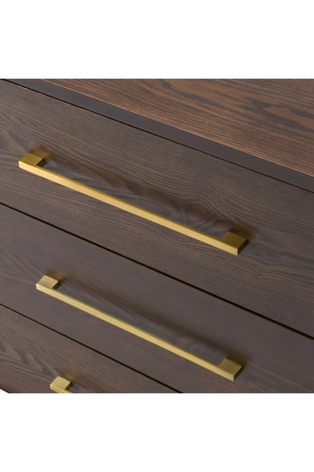 Luxury Modern Brown Oak 6-Drawer Dresser European Style for Villa
