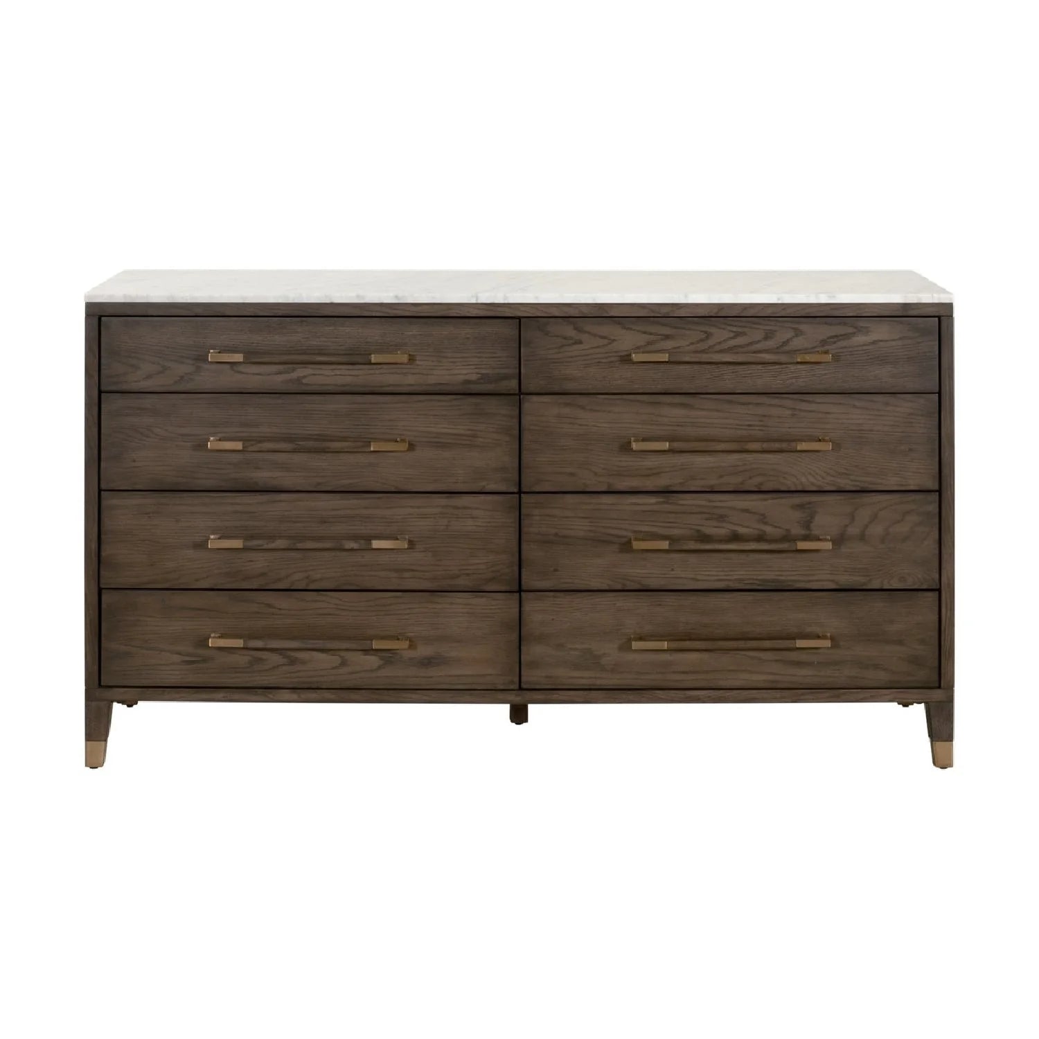 Luxury Modern Brown Oak 8-Drawer Dresser European Style for Villa